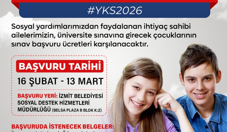 İzmit Belediyesi üniversite adaylarının YKS ücretlerini karşılayacak
