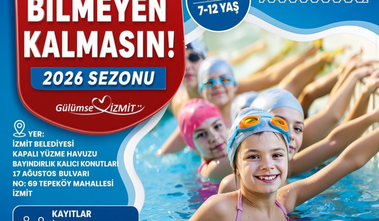 İzmit Belediyesi’nden 7-12 yaşlara ücretsiz yüzme eğitimi